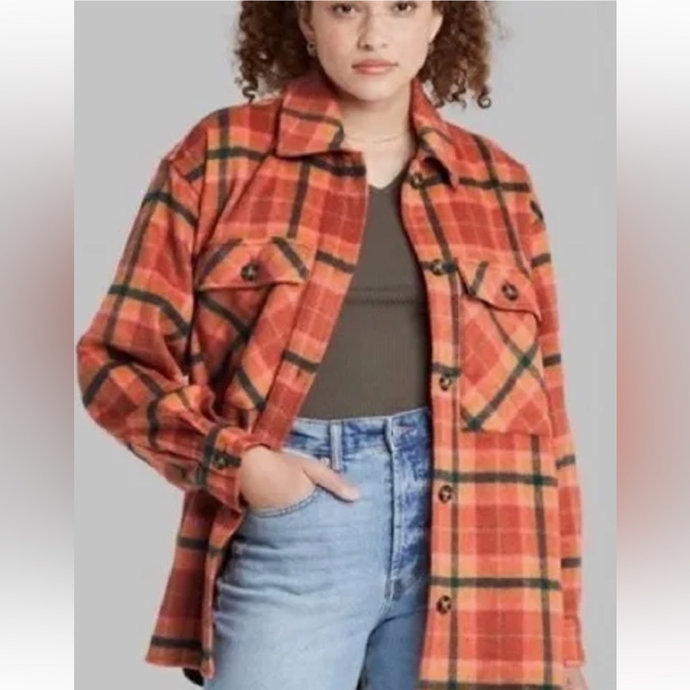 Wild Fable Orange Flannel